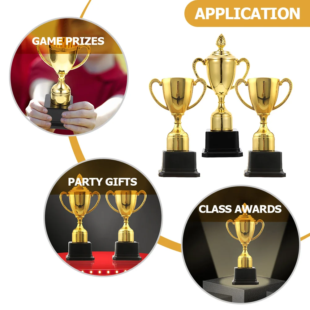 

3Pcs Award Trophies Bright Colors Kindergarten Primary School Sports Games Competition Winner Recognition