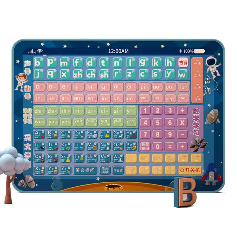 Three-in-one Learning Machine Early Education Wall Chart Training Letter Pinyin English Table Chinese Training Math Learning