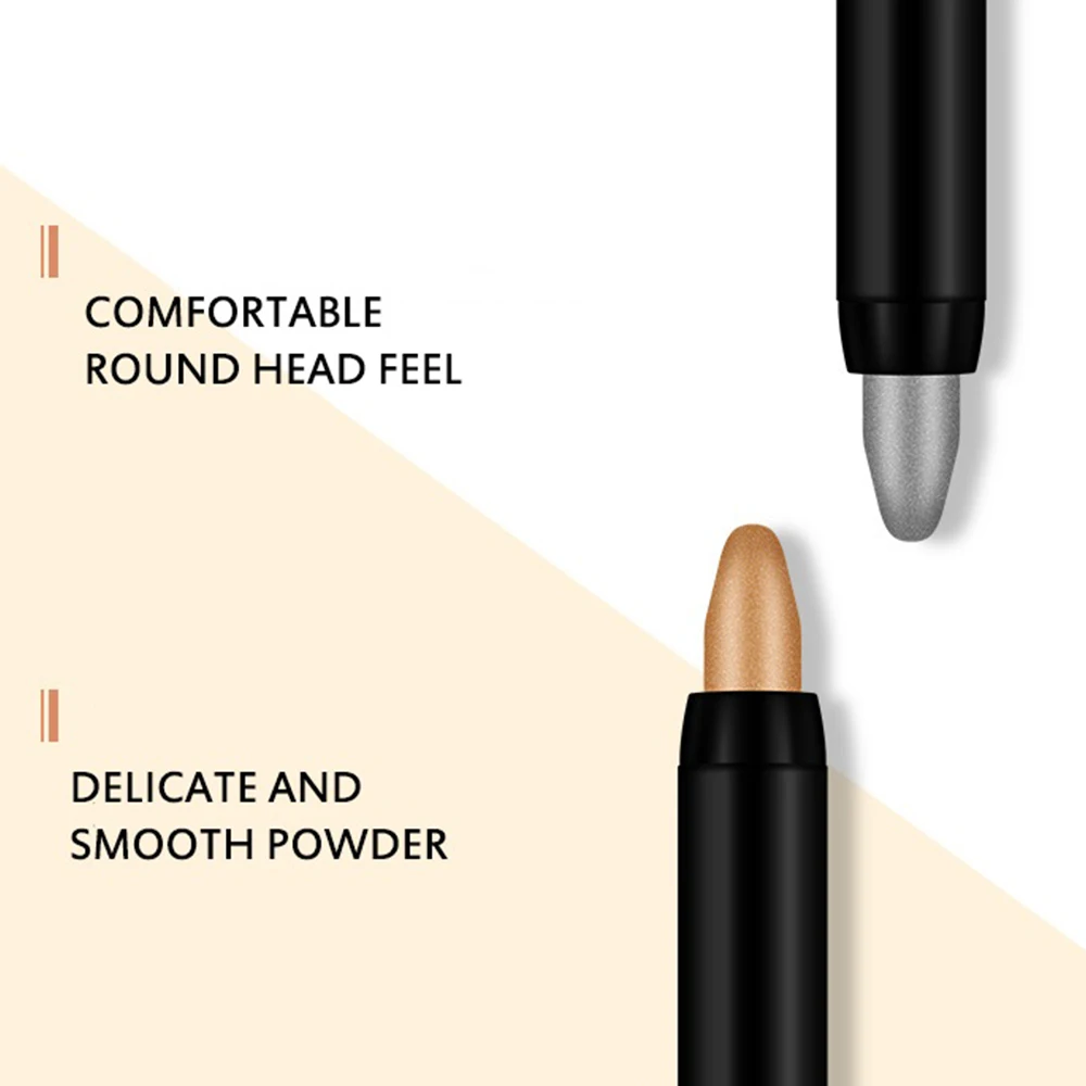 2 in 1 Eyeshadow Pen 16 Color Eyelid Under Crease Pen Shimmer Glitter High Pigment Brightening Monochrome Eyeshadow Makeup Stick