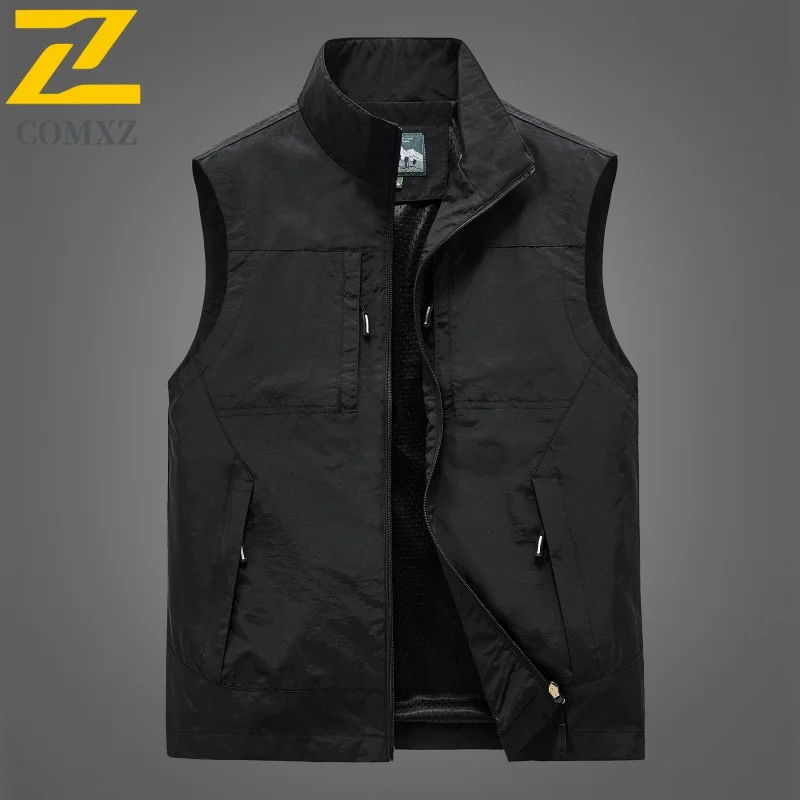 Outdoor Sleeveless Vest Men's Autumn Trendy Hunting Multi-pocket Work Vests Fishing Reporter Photography Mesh Waistcoat 2025 New