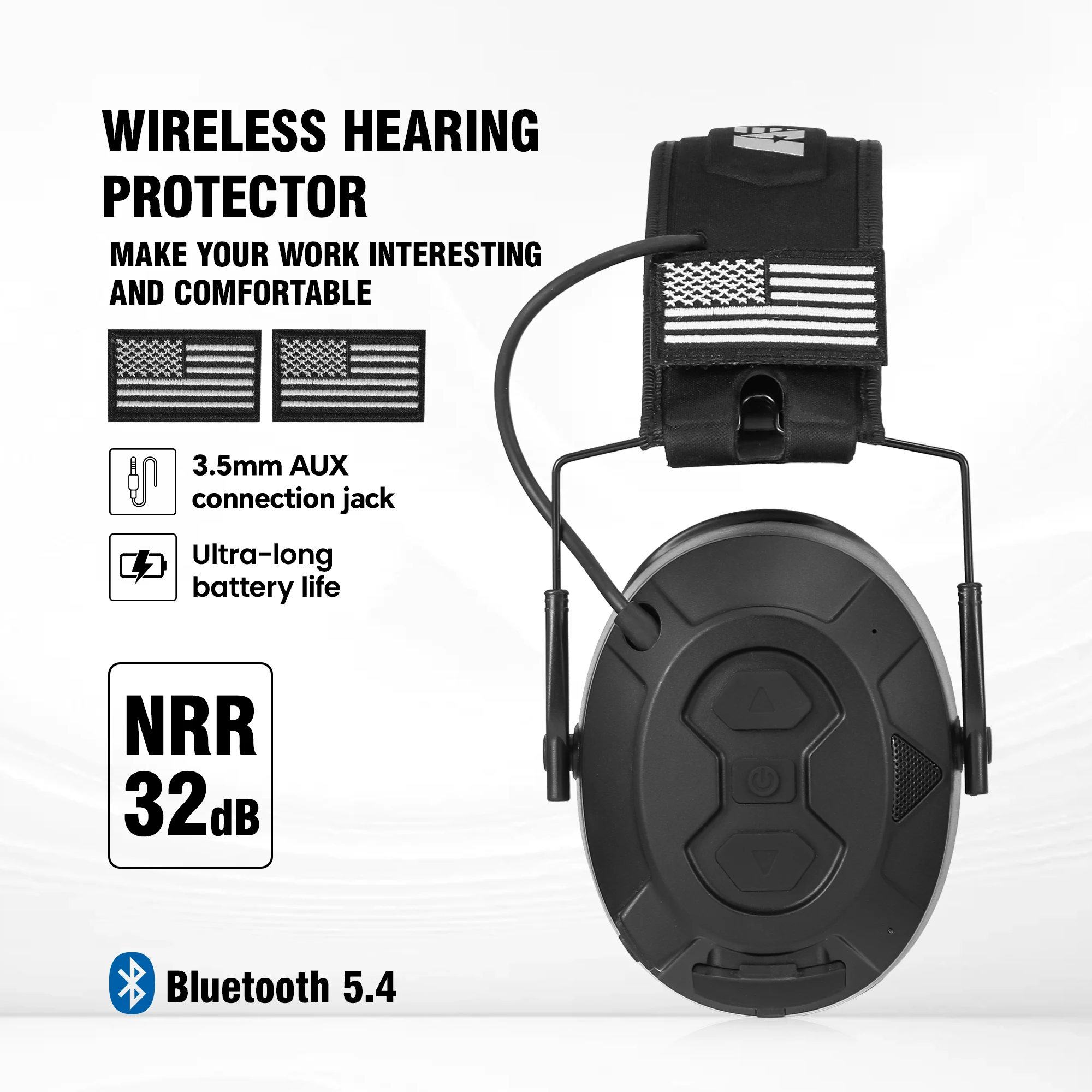 

Bluetooth Earmuffs 28dB NRR Hearing Protection for Shooting Construction Mowing Workshops Wireless Noise Cancelling Headphones