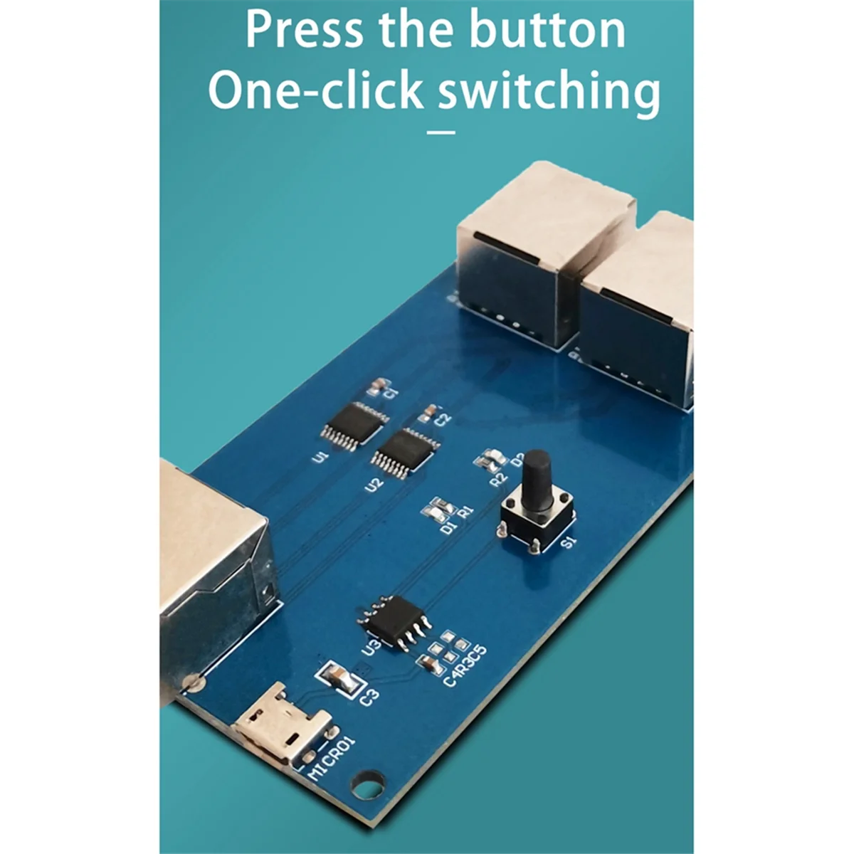 A49T Gigabit Ethernet Port Switcher Internal/External Network Switcher Network Cable Broadband 2-In-1-Out Distributor Module