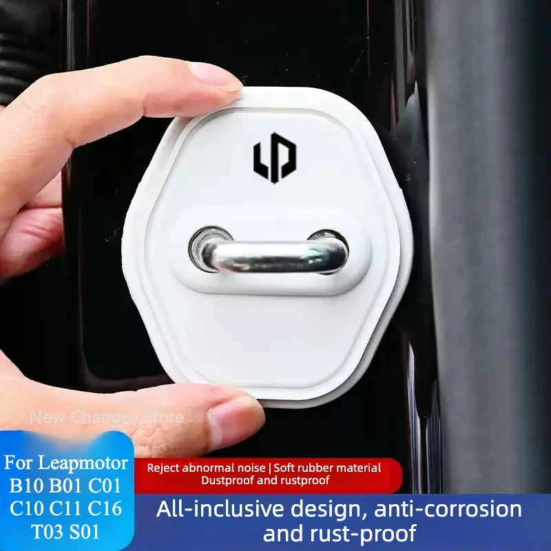 

4Pcs Car Door Lock Cover Auto Emblem Protection Case For Leapmotor B10 B01 C01 C10 C11 C16 T03 Car styling modify Accessories