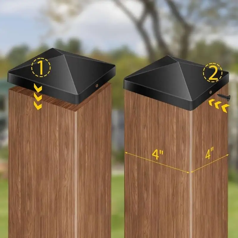 Universals Plastic Deck Post Caps Waterproof Black Fence Pillars Protectors For Deck Pillars Protecting X3UC