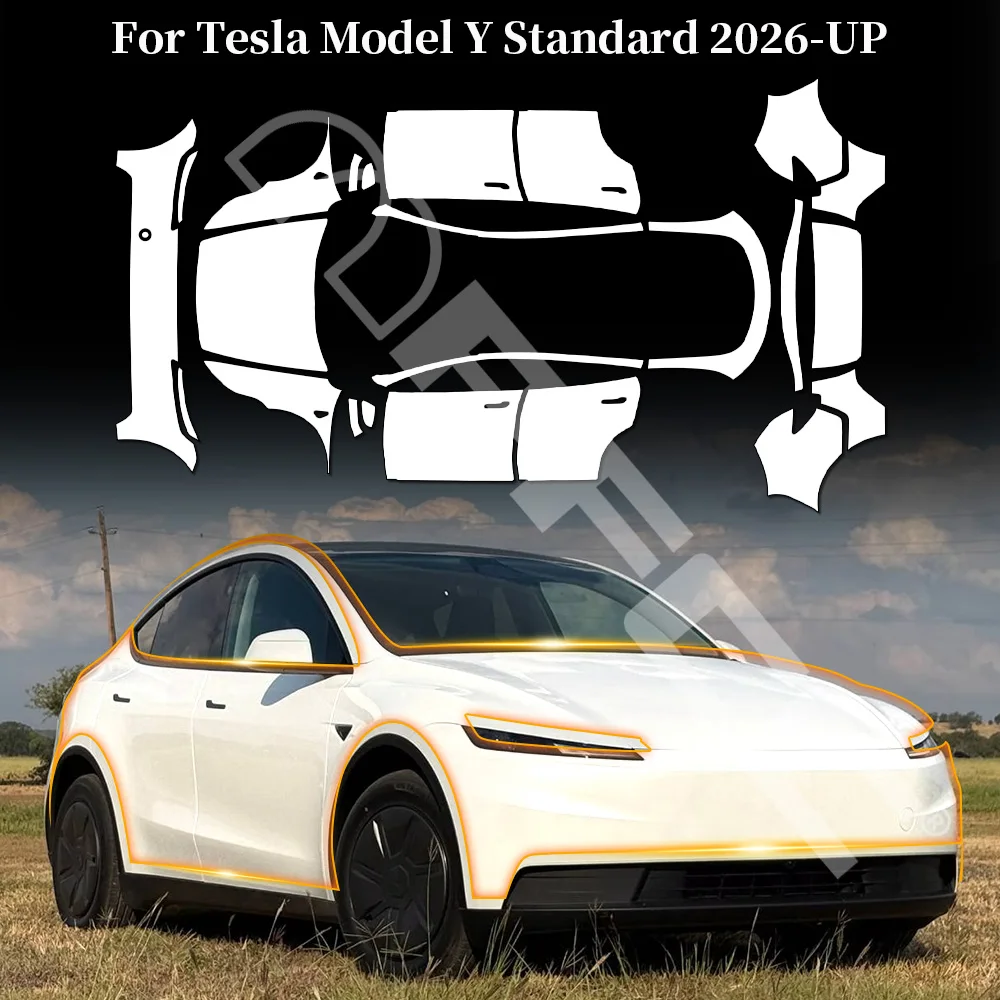 

Предварительно нарезанная защитная пленка PPF для Tesla Model Y Standard 2026-UP, TPU пленка для защиты кузова автомобиля от царапин, прозрачная, устойчивая к повреждениям, самовосстанавливающаяся.