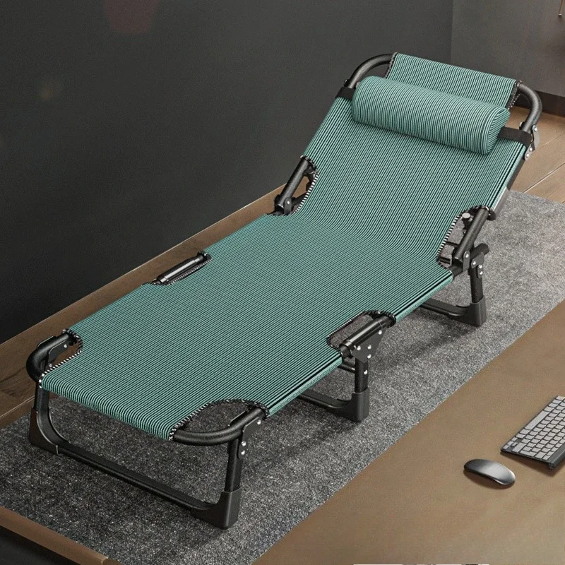 Outdoor Folding Chair, Single Nap Bed for Office, Portable Camping Cot