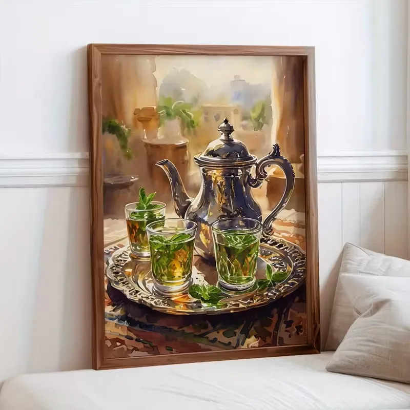 

Moroccan Teapots Wall Art Bohemian-style Painting Canvas Posters Printed Materials Dining Room Living Room Home Decoration