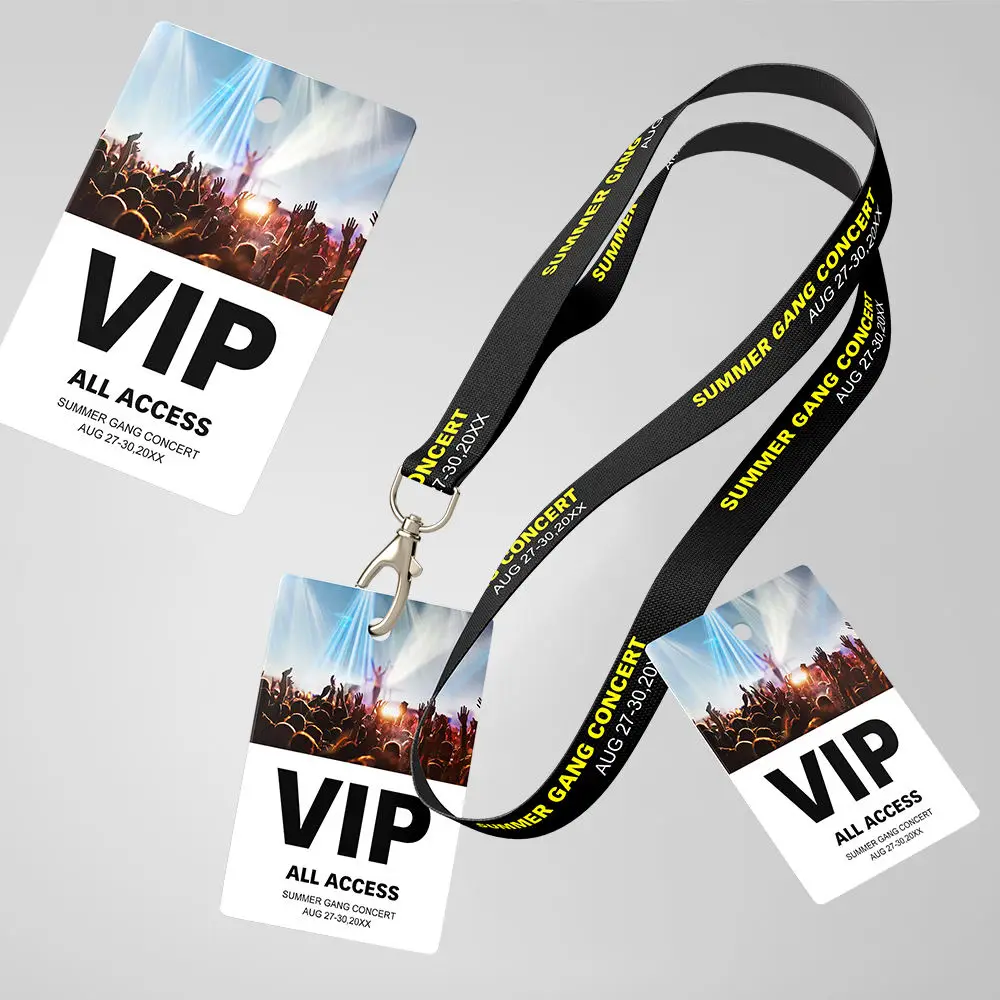 Custom PVC ID Card 1mm Thick High‑Quality Event Staff Badge With Lanyard VIP Pass Entry Access