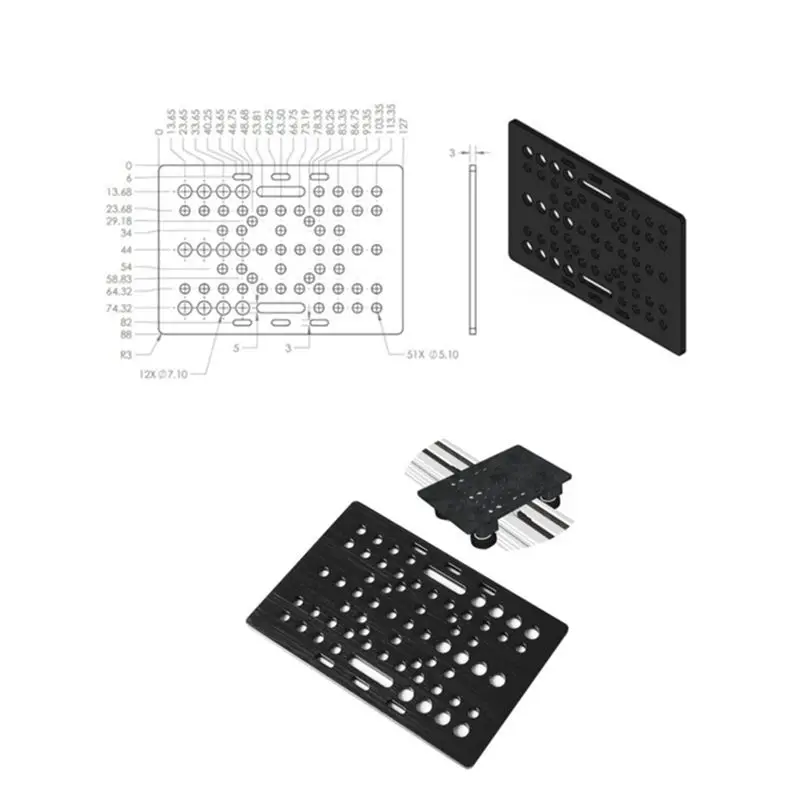 A98E-4X V-Slot Gantry Set 20-80Mm Gantry Plate With Wheels For V-Slot Aluminum Profiles CNC Router And 3D Printer Part-A