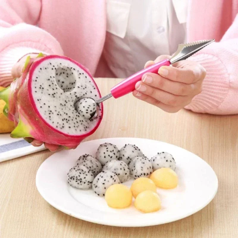 다기능 과일 조각 칼 수박 볼러 아이스크림 파기 공 특종 숟가락 볼러 주방 DIY 차가운 요리 도구 가제트