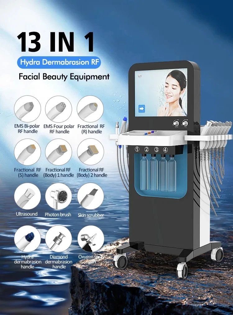 Professional 13 in 1 SPA M27 Skin Management Facial Cleaning Lift Oxygen Jet Peel Aqua Hydra Water Dermabrasion Beauty Machine