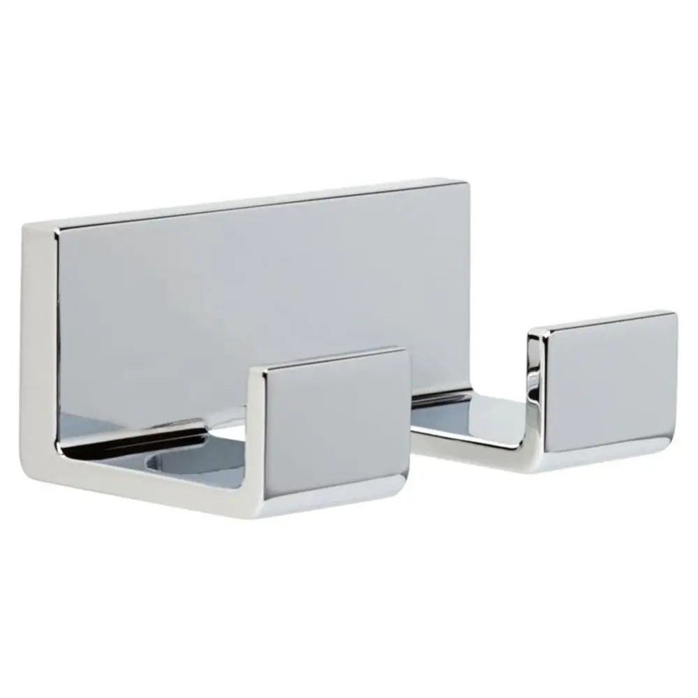 Urban Oasis Bathroom Double Robe Hook Wall-Mountable Chrome 4"x2.3"x1.7