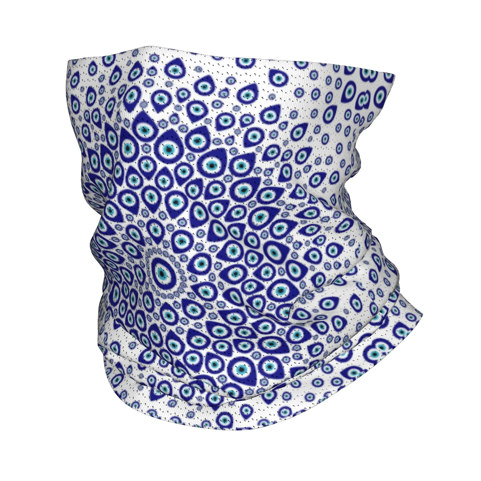 Custom Nazar Turkish Eye Circular Ornament Neck Gaiter Men Women UV Protection Winter Amulet Boho Hamsa Bandana Scarf for Ski