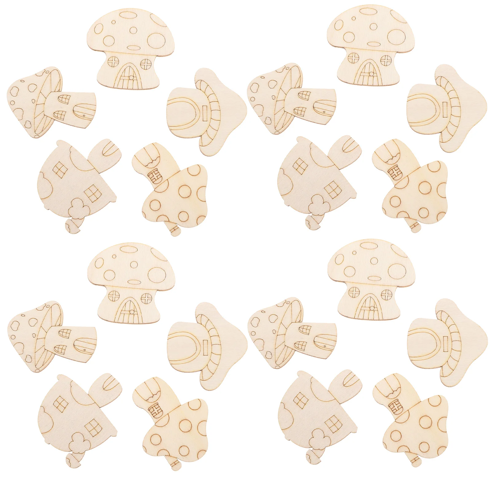 

25 Pcs DIY Crafts Garden Decor House Cutout Home Ornament Unfinished Supply Diy Garden Decor Slice Wooden Project