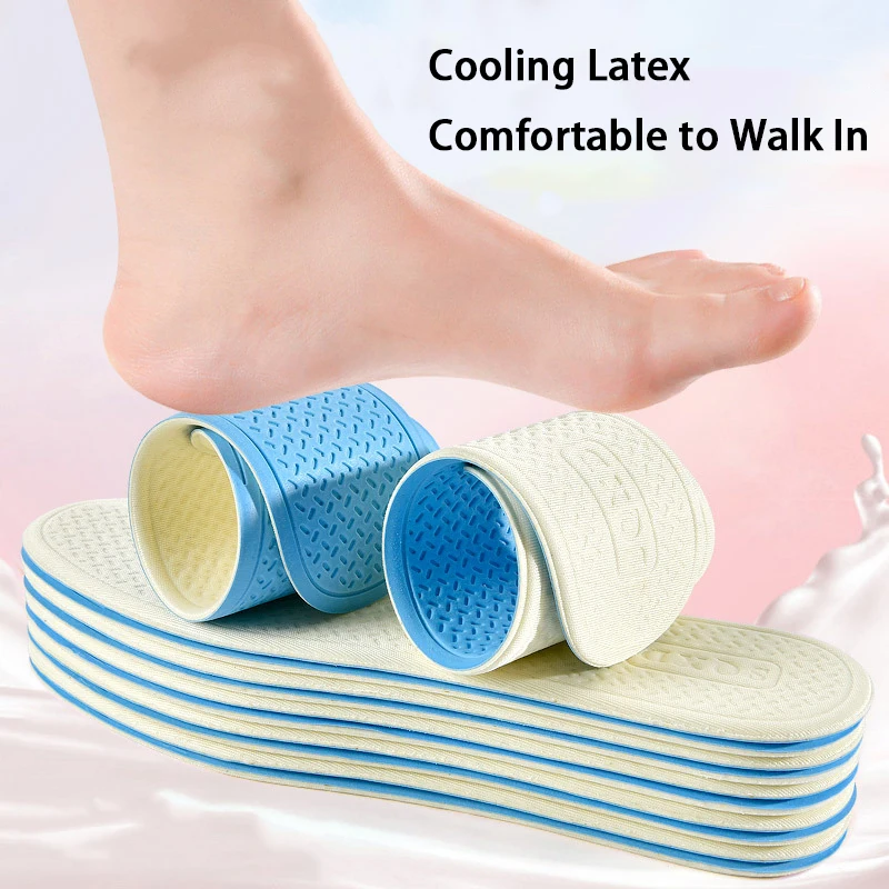 Non‑Slip Latex Shoe Insoles Unisex Sweat‑Absorbing Deodorant Comfort Shoe Pads For Women Flat Shoes High Heels Shoe Accessories