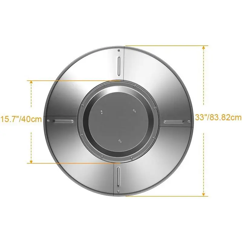 Imagem -06 - Polegadas Aquecedor de Pátio Refletor Escudo Propano Refletor de Calor Superior para Aquecedores ao ar Livre Pára-brisa Aquecedores de Pátio Propano 33