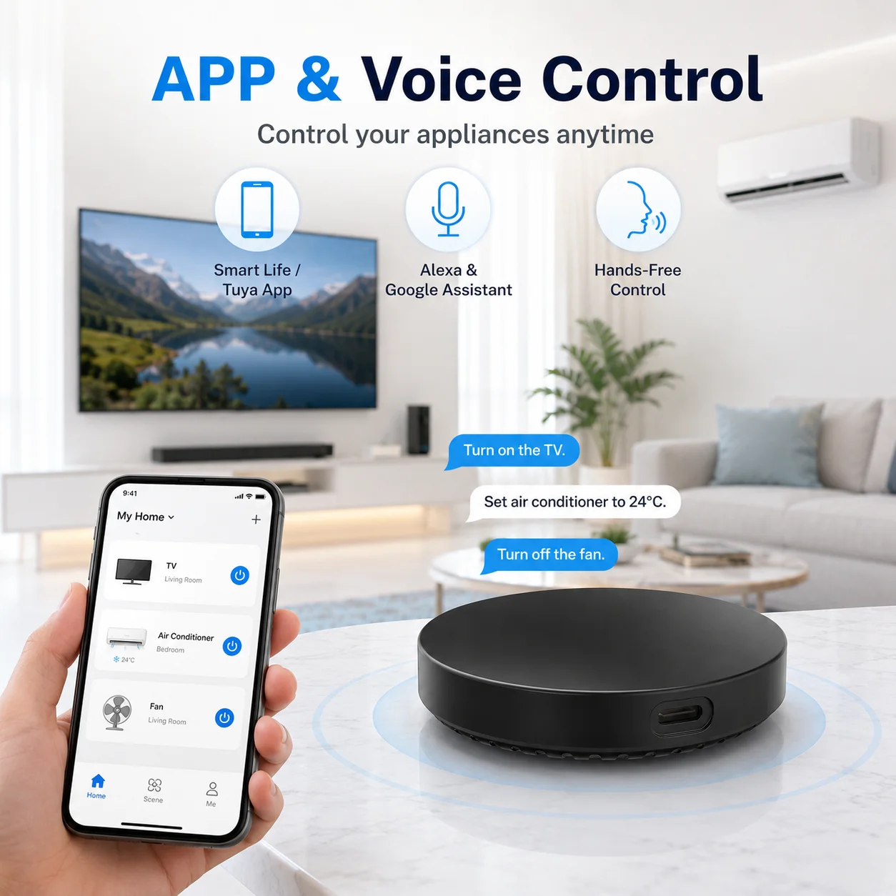 Tuya Zigbee Universal Smart IR Blaster Remote Control 360° Infrared for TV AC Fan Works with Alexa Google Requires Gateway