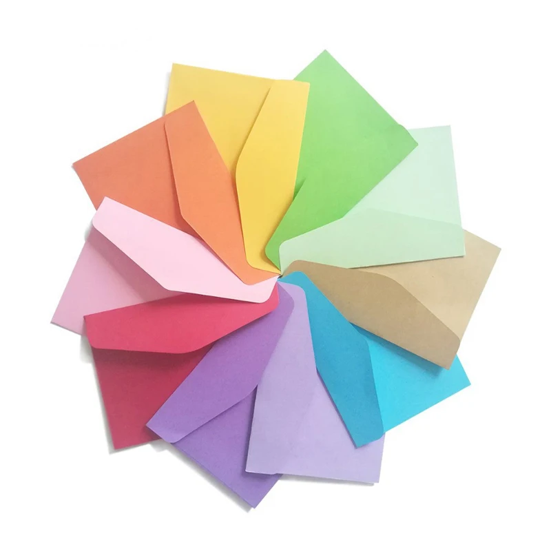 10Pcs/lot Colorful Envelopes Paper Retro Blank Mini Paper Envelopes Wedding Party Invitation Greeting Cards Gift