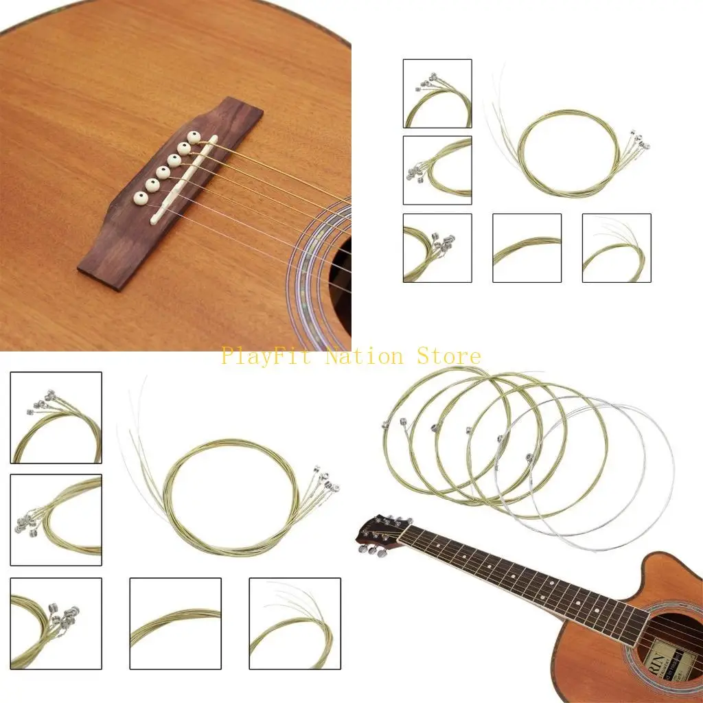 242F Gitar Akustik 6 Senar Gitar Rakyat Senar Gitar Inti Baja Set Luka Senar Gitar