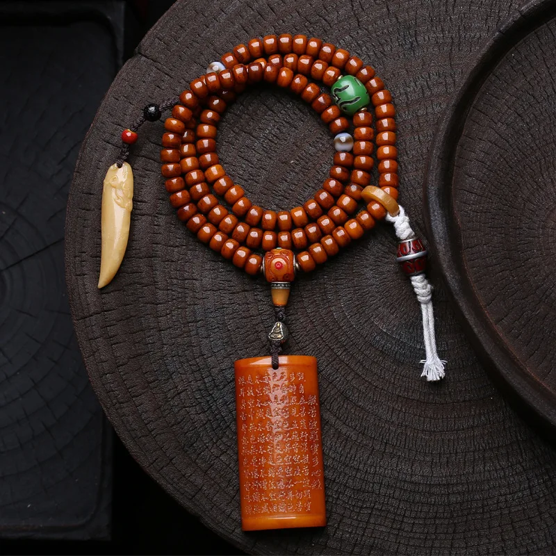 

Тибетские бусины, 108 шт., Праджня Парамита, сердце, сутра, кулон, кость яка, агат, аксессуары из бисера Дзи