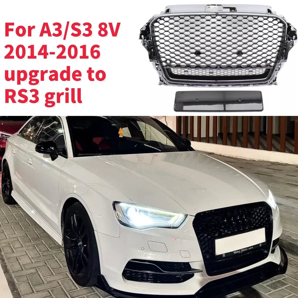 

Racing Grills Front Hood Grille Car Front Bumper Grill Center Grille for RS3 Grill for A3/S3 8V 2014-2016