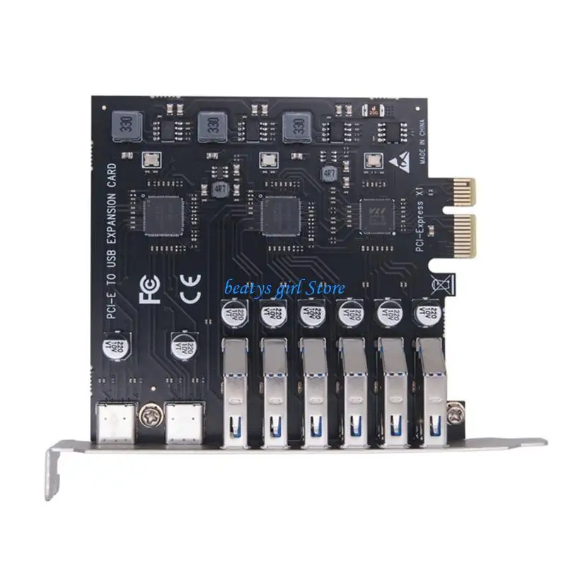 

C7AB PCI для Express To USB3.2 Расширение Controller Card Hub PCIE USB 3.2 Тип карты C C