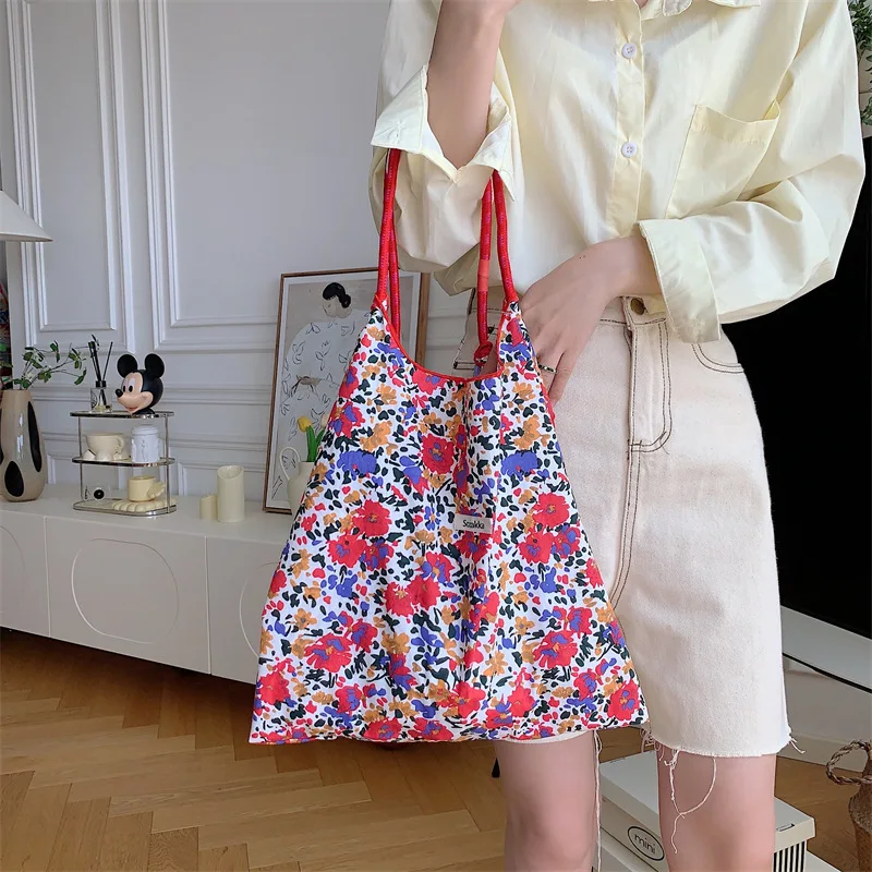 Youda New Style Fashion Vintage Floral Cotton Fabric  Shoulderbage for Women Large Casual Capacity Shopping Tote Bags Hand Bag