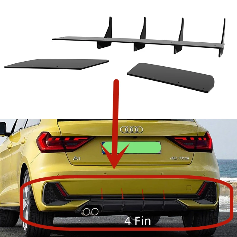 

Fit Audi A1 40 TFSI / S-Line 2019--2022 Year Rear Diffuser Bumper Lips Spoiler Splitter Body Kit Accessories