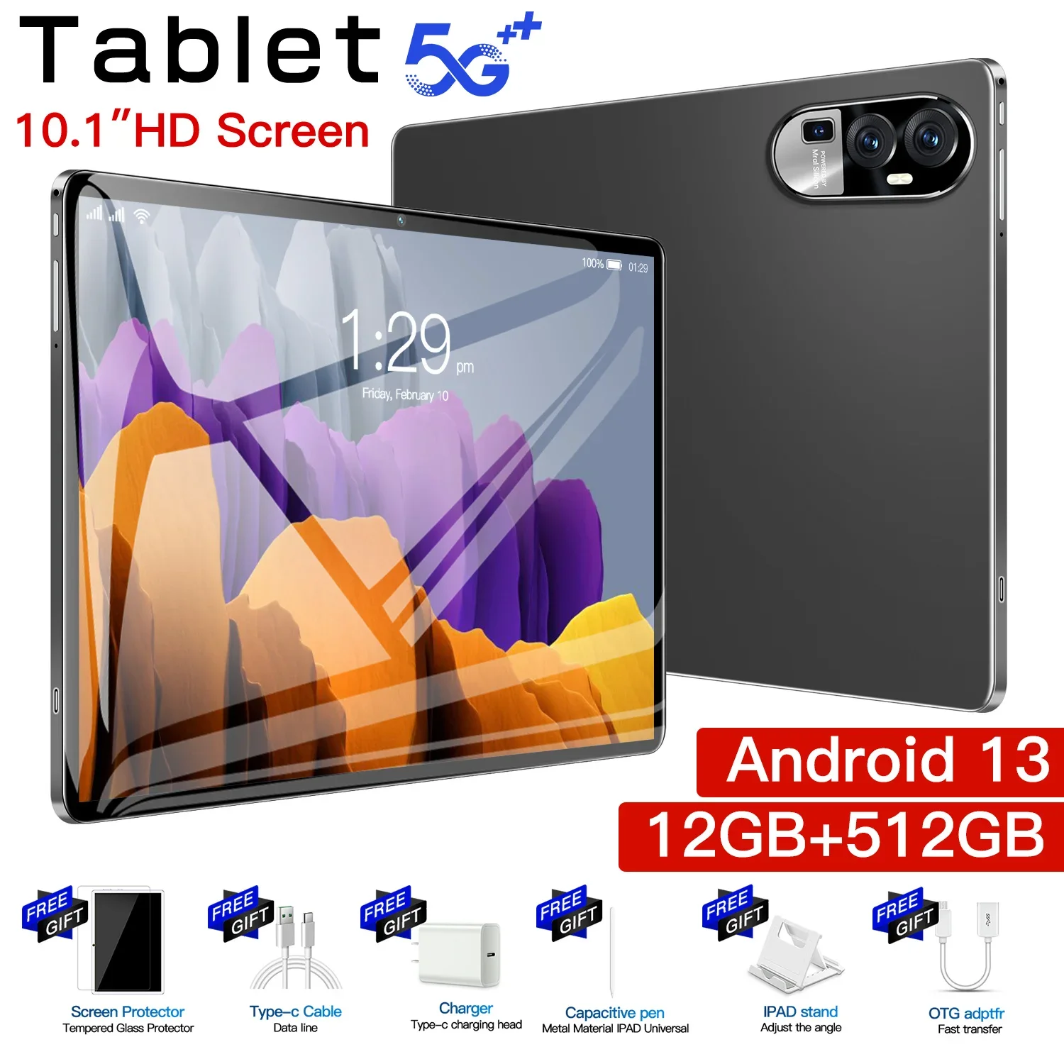 

2024 Original Pad 15 Pro Global Version Tablet Android 13 16GB+1TB 10.1 Inch 5G Dual SIM Card Bluetooth WIFI HD 4K Mi Tablet PC