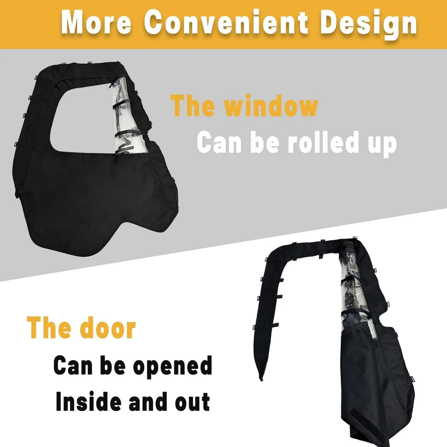 حاوية كابينة للأبواب الجانبية الناعمة للزجاج الأمامي متوافقة مع نافذة Hisun UTV 500 700 Massimo MSU500 بسحاب #5