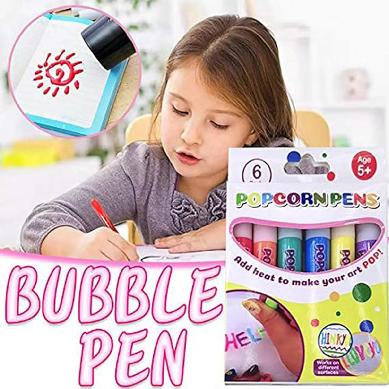 6 Color bubble pens  popcorn pens  stress relief watercolor pens DIY greeting cards for Crafts Card Making  Creative Activities