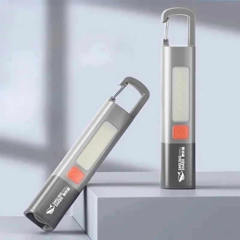 SMILING SHARK Zoomable Variable Focus Flashlight Portable Super Bright LED Torch USB Rechargeable Waterproof Light  SD-1023