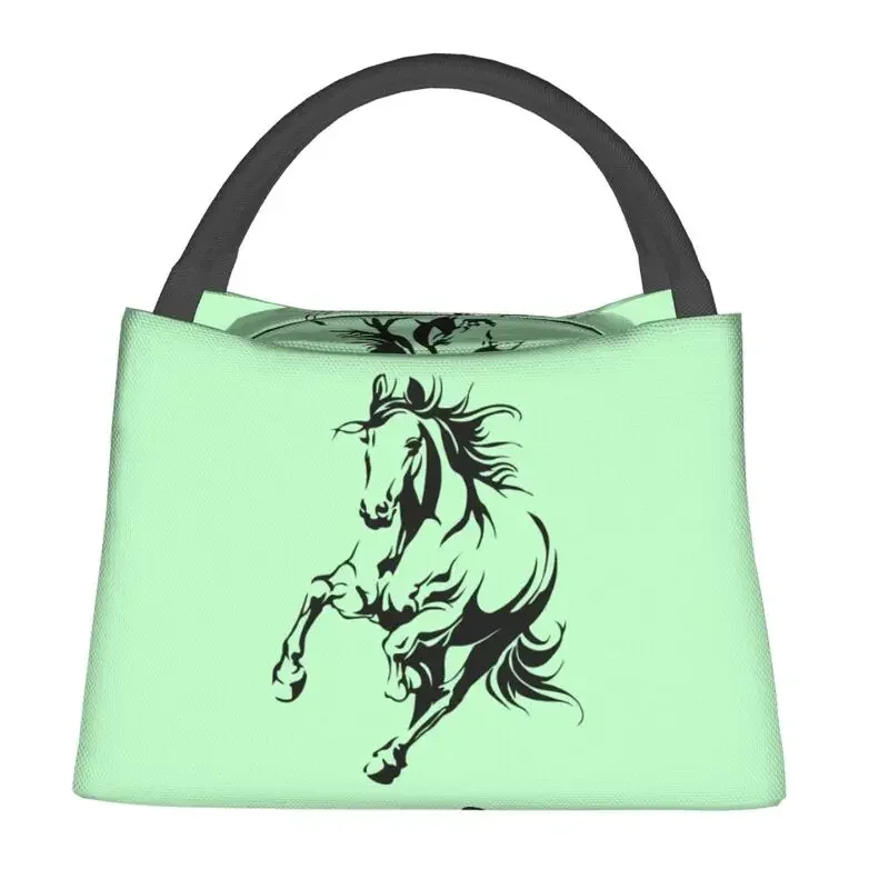 Horse Insulated Lunch Bag For Women Resuable Equestrian Gift Thermal Cooler Lunch Tote Beach Camping Travel