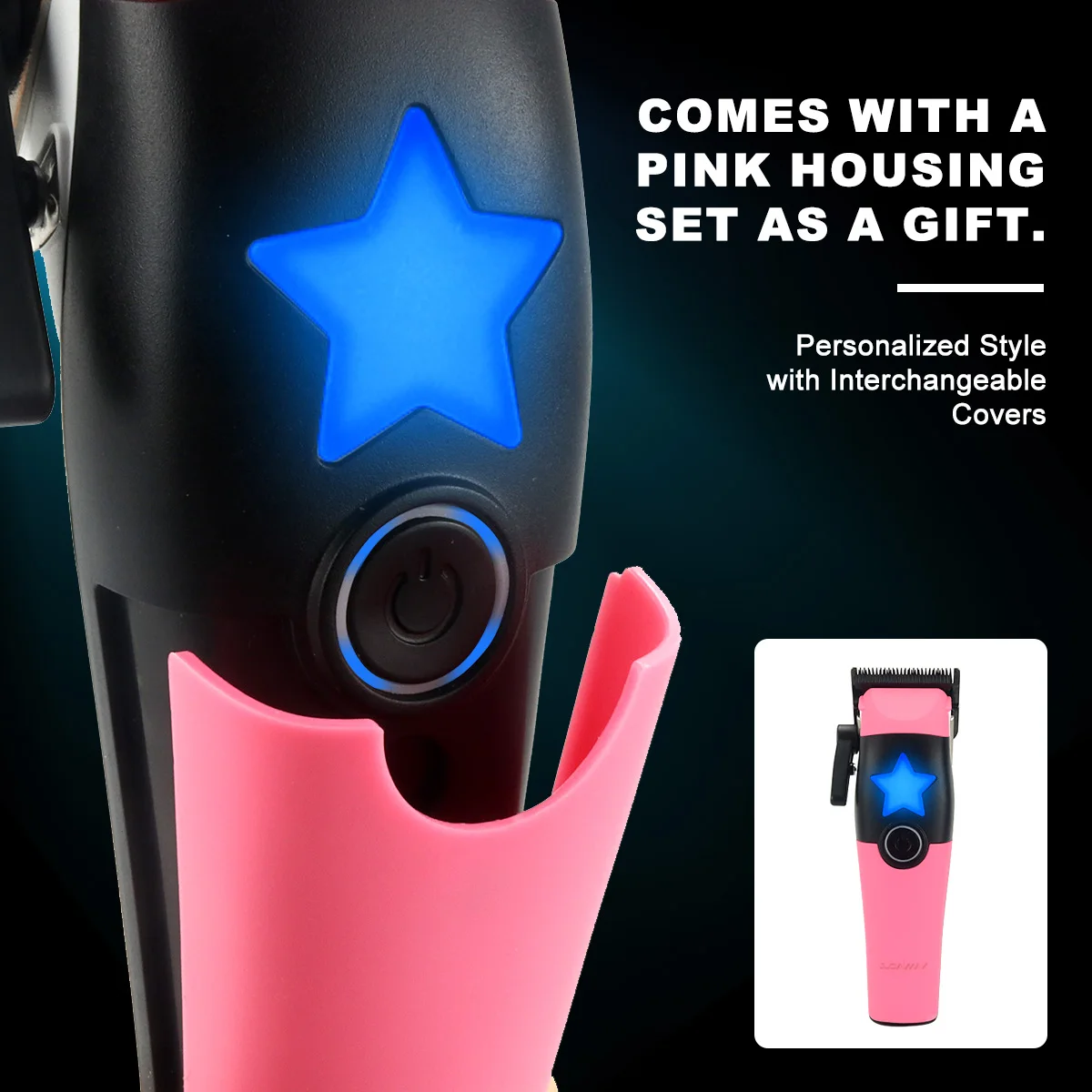 JUCAI WJX-01 Professional Hair Cutter Brushless Motor 8000RPM DLC Blade with Base Charger Men's Hair Clipper Finishing Machine view 5
