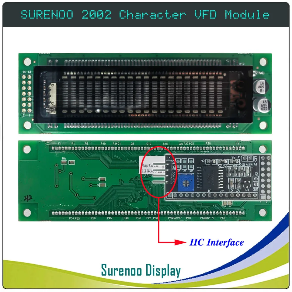 Surenoo 20X2 Parallel Serial SPI VFD Display Screen LCD Module KH202SD58R1-M M202SD16LA HLD202S8J01 20T202DA1J