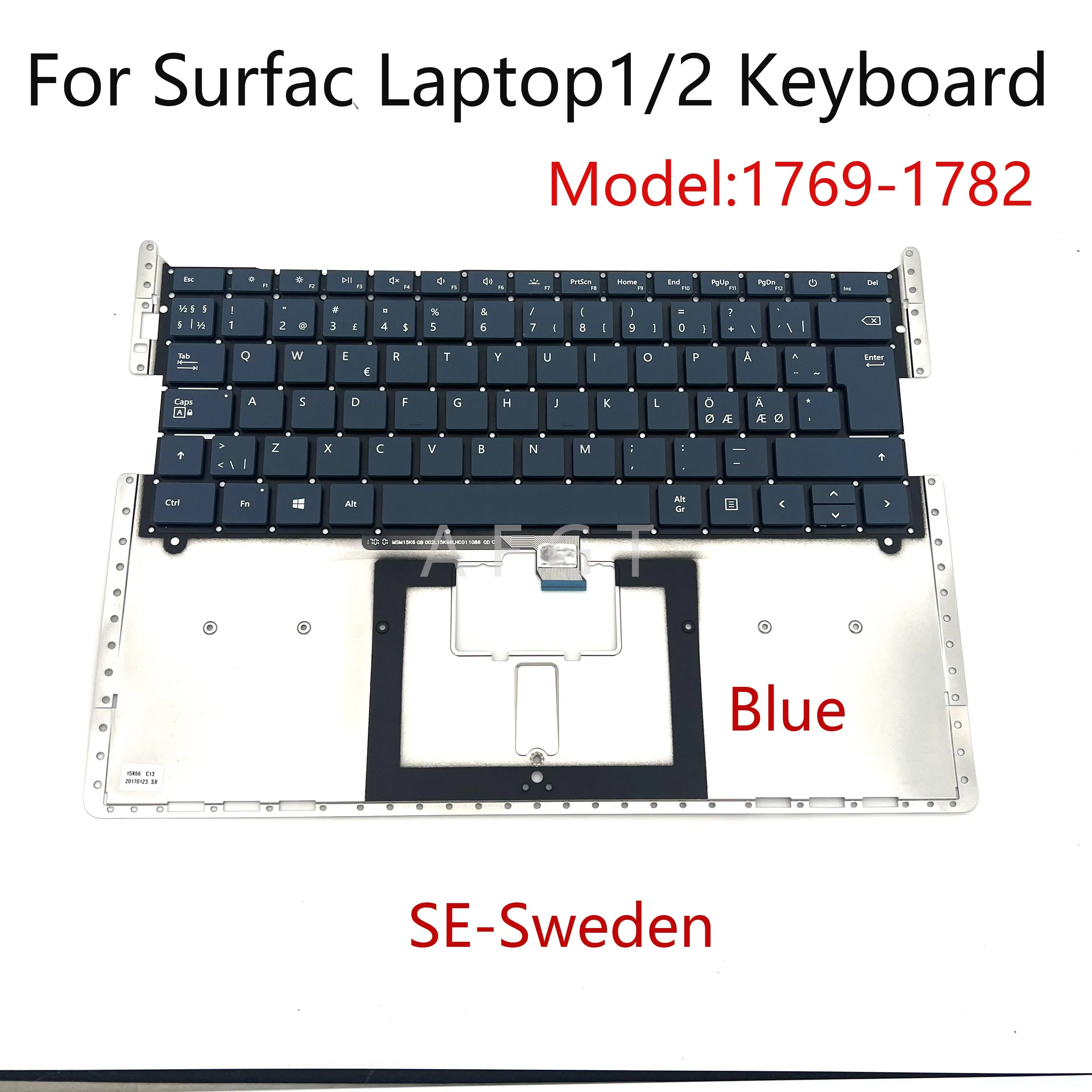 Origineel Nieuw Toetsenbord Voor Microsoft Oppervlak Laptop1/2 1769 1782 Ons Uk De Se Be 13.5in Toetsenbord Rood Blauw Zwart Grijs Goed Getest