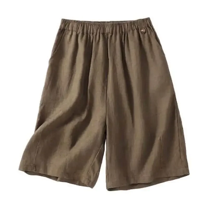 Damskie szorty w stylu koreańskim, fason A, elastyczna talia, minimalistyczne, na lato, wyprzedaż, casualowe spodnie do kolan, odzież uliczna.