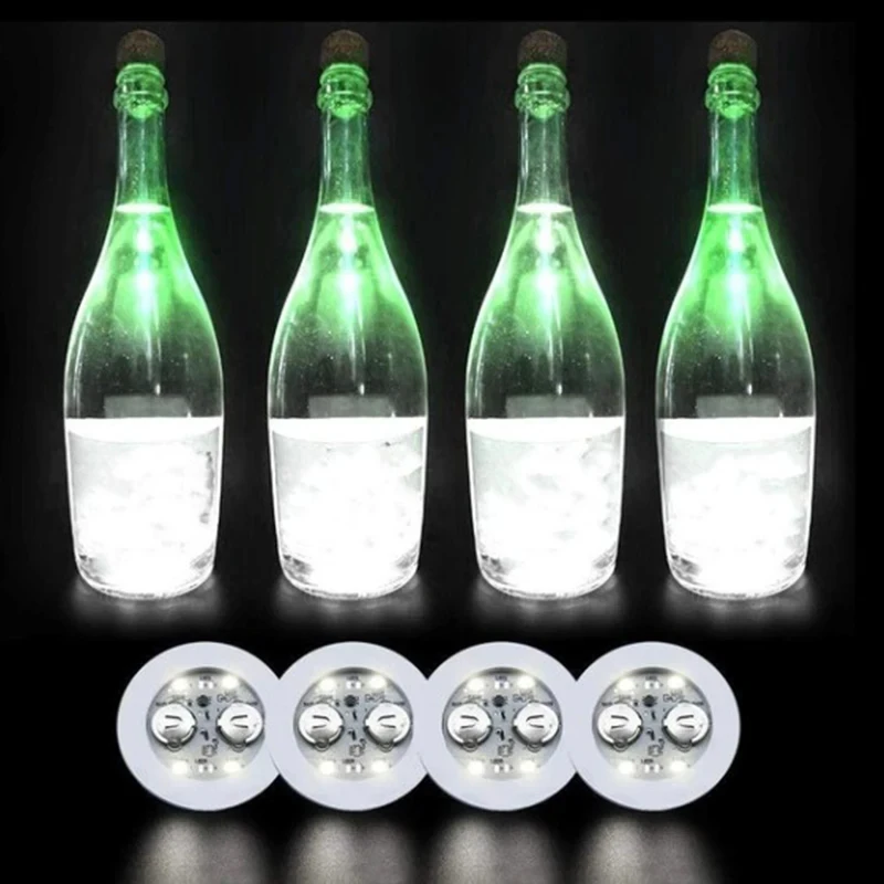 20PCS LED Coaster Lights Colorful Glowing Wine Bottle Stickers Bar Wedding Party Lighting Glowing Wine Bottle Stickers