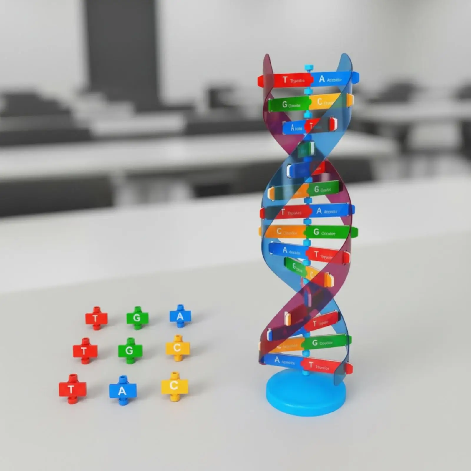 Plastic EVA Structure Educational Model for Middle School Genetics Lesson Double Helix Display for Lab Table