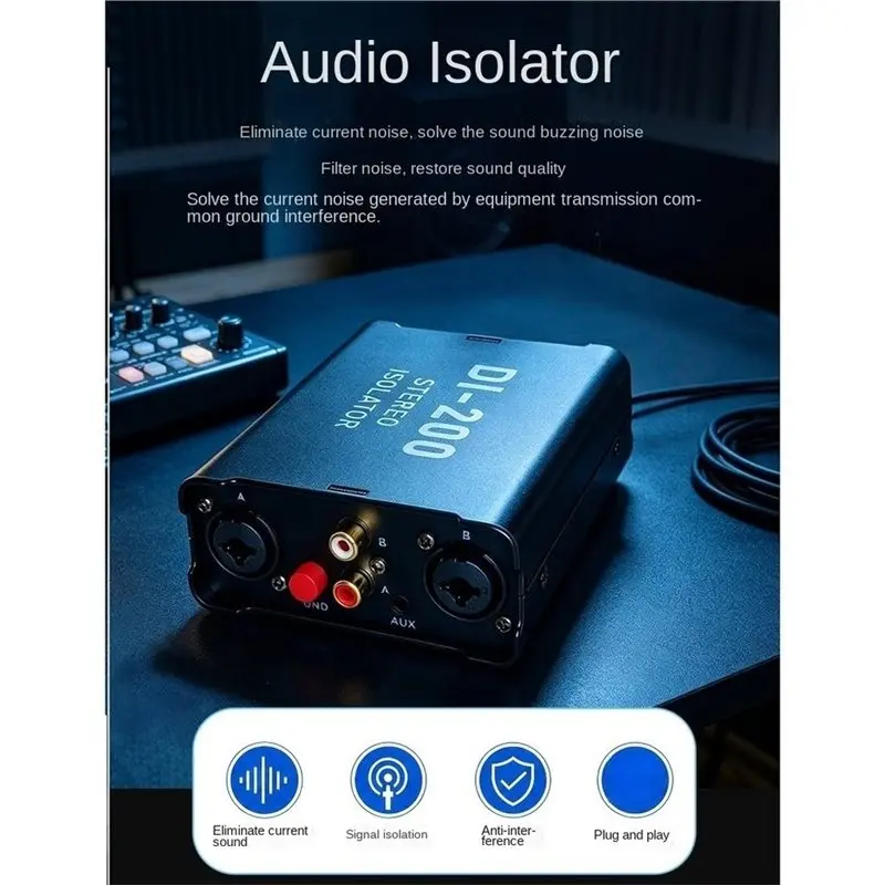 [B24B!】 Dual-Channel XLR Stereo For Mixer Mic Live Audio Isolator Multifunctional Noise Filter 2 Way Audio Isolation Device