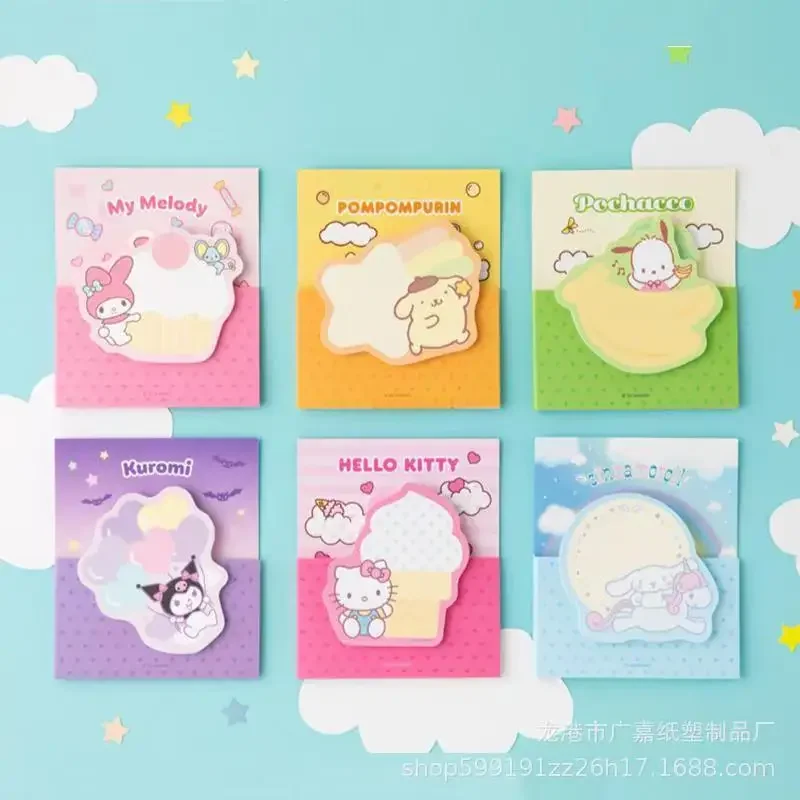 40Sheets/Book Kawaii Sanrio Convenience Book Kuromi Cinnamoroll Pochacco MyMelody Pom Pom Purin Sticky Notes Cute Paste Notepad