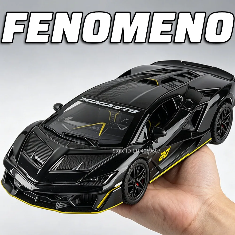 Modelo a Escala 1:32 del Fenomeno SVJ63, Auto Deportivo de Aleación Fundida a Presión, con Sonido y Luces, Puertas Abatibles, Retroceso, Interior Exquisito, para Regalo Infantil