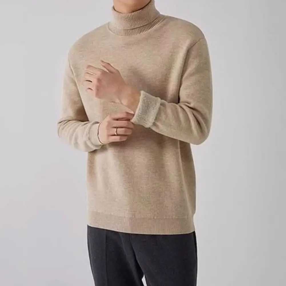 

Fleece Pullover Sweater Turtleneck Men's Sweater Winter Pullover Sweater Casual Knit Button Sweaters Woolen Fleece Tops US Size