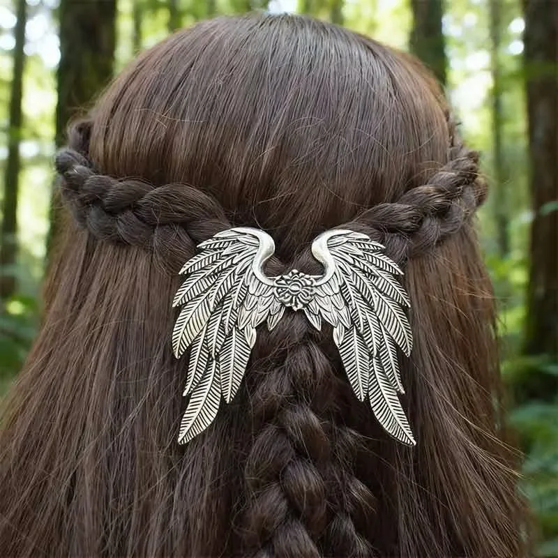 Retro Nordic angel wing hair clip, fashionable and trendy accessory suitable for daily commuting women's hair accessories