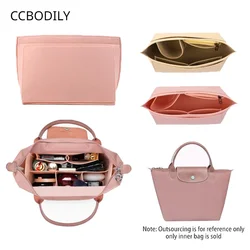 Ccphysical Bag Organizer für Long champ Handtasche Filz Liner Bag Make-up Bag Support Reise tragbare Geldbörse Organizer passen verschiedene Taschen