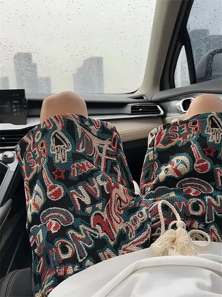 

Мужские гавайские этнические брюки, летние модные спортивные свободные повседневные пляжные брюки пять четвертей, дышащие легкие прямые брюки...