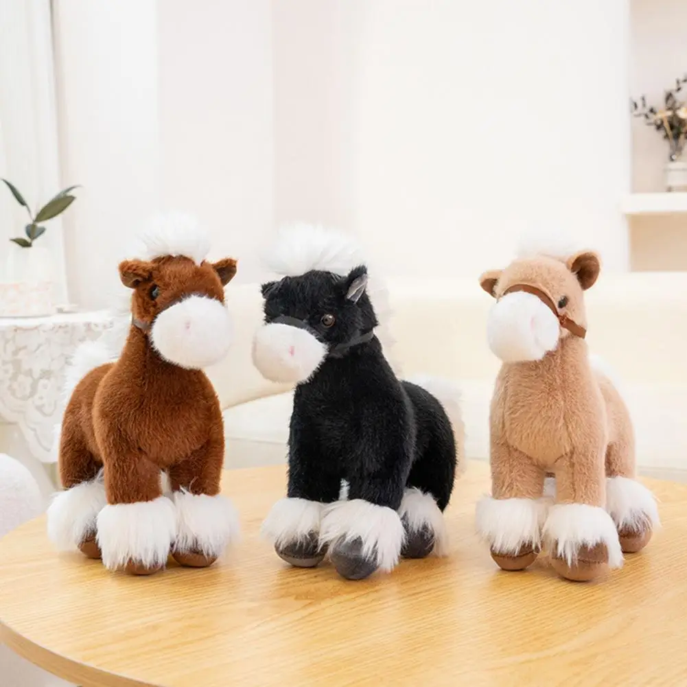 Horse Doll 2026 Good Luck in Year of The Horse Doll High Simulation Russian War Horse Shape Cotton Filling Pony Figurine