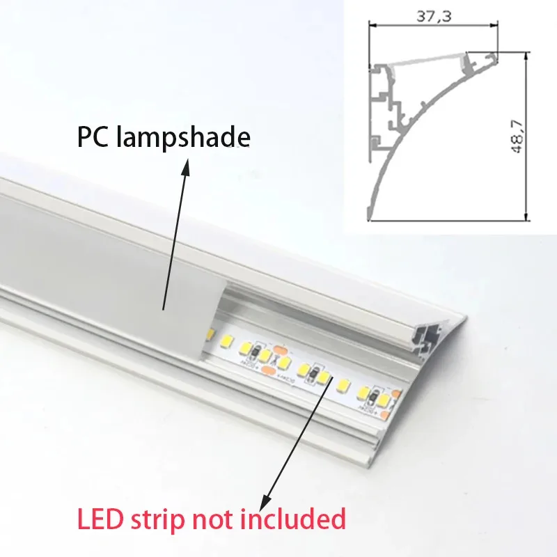 1m Aluminum Profile Invisible Waist Line Wall Washing Light Bedromm Reflector Slot Free Ceiling Upward Luminous Led Linear Lamp