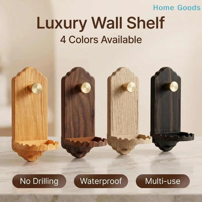 Self Adhesive Mounted Walnut Wood Wall Hooks For Hanging Coat Towel Clothes Blanket Hat Backpack Robe Entryway Key Holderproduct