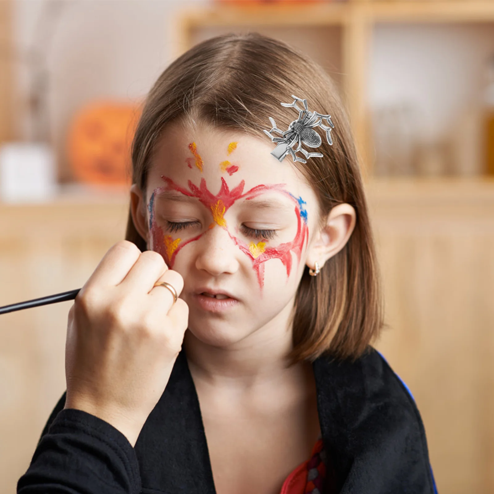 

2 pcs Spider Hairpins Halloween Gothic Alloy Hair Clips For Girls Women Kids Party Cosplay Dance Role Play Decor